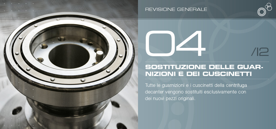 Sostituzione delle guarnizioni e dei cuscinetti